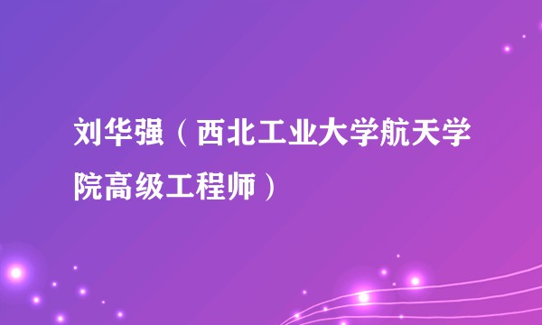 刘华强（西北工业大学航天学院高级工程师）