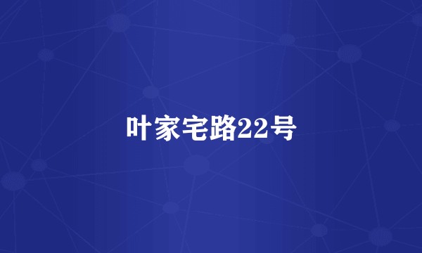 叶家宅路22号