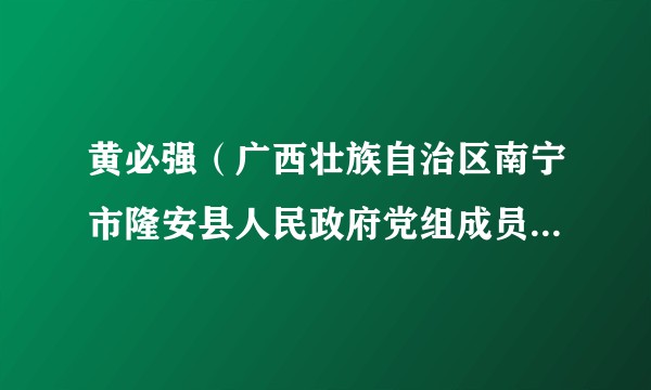 黄必强(广西壮族自治区南宁市隆安县人民政府党组成员、副县长、公安局局长)