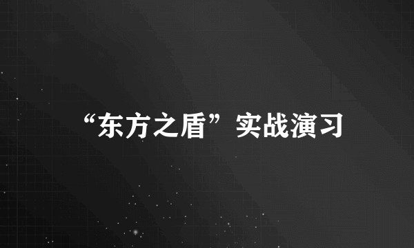 “东方之盾”实战演习