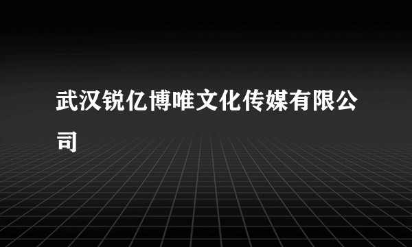武汉锐亿博唯文化传媒有限公司
