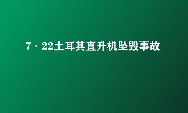 7·22土耳其直升机坠毁事故