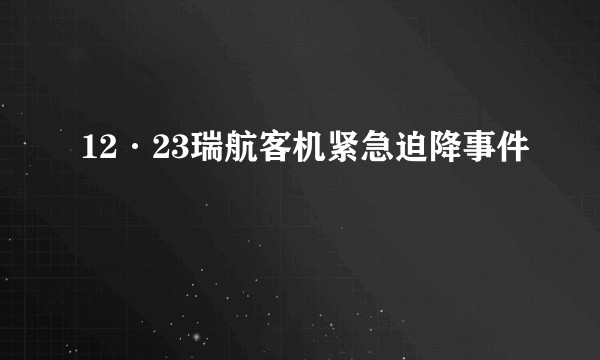 12·23瑞航客机紧急迫降事件
