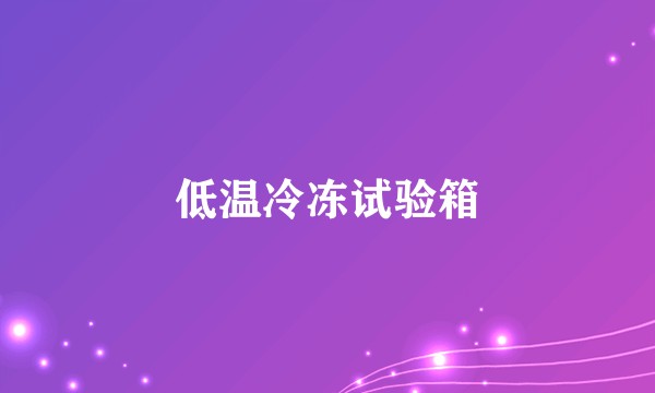 低温冷冻试验箱