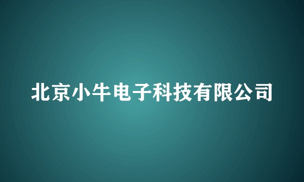 北京小牛电子科技有限公司