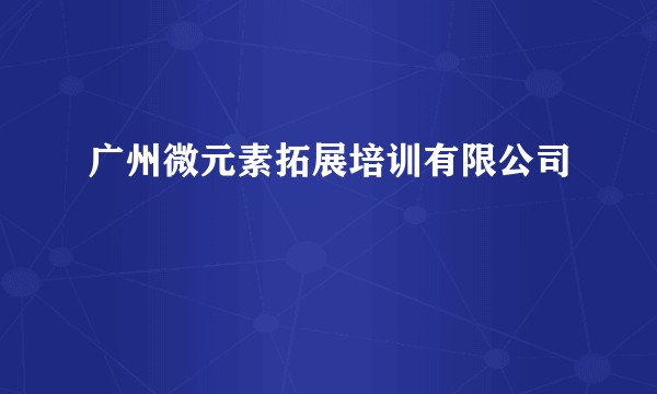 广州微元素拓展培训有限公司