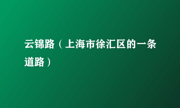 云锦路（上海市徐汇区的一条道路）