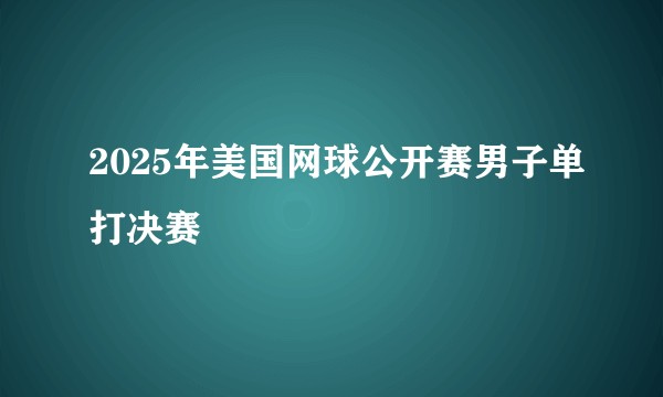 2025年美国网球公开赛男子单打决赛