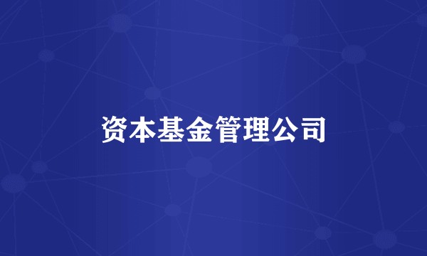 资本基金管理公司