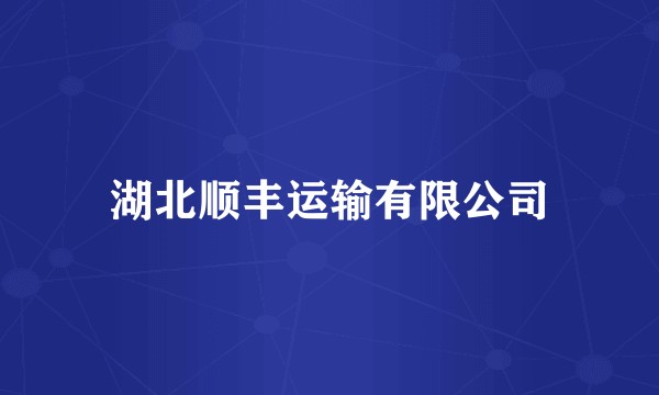 湖北顺丰运输有限公司
