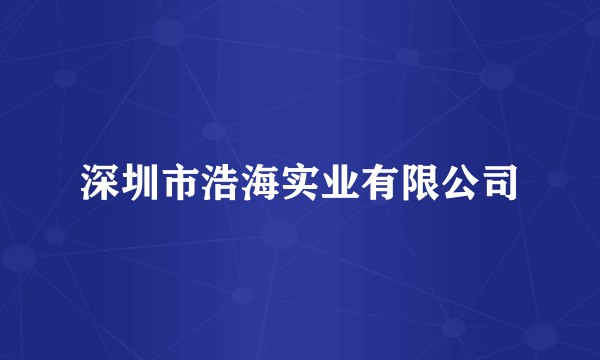 深圳市浩海实业有限公司
