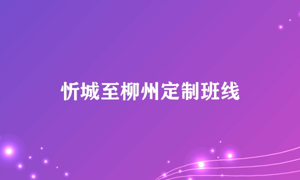 忻城至柳州定制班线