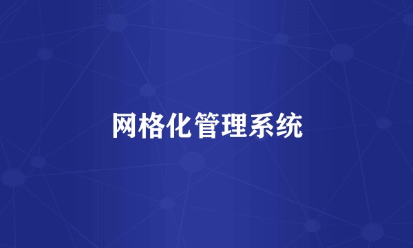 网格化管理系统