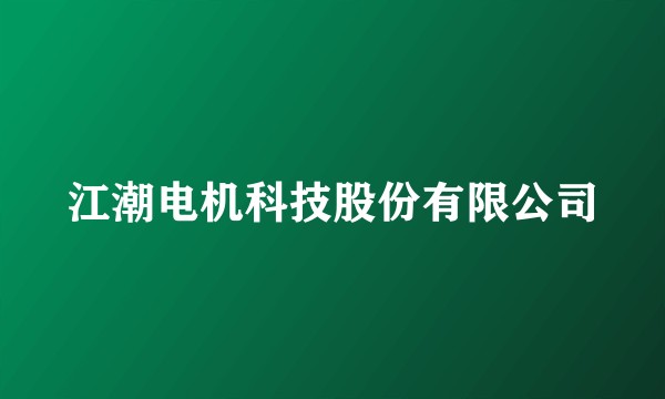 江潮电机科技股份有限公司