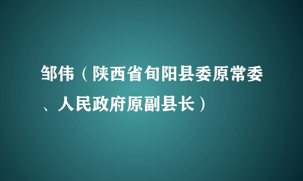 邹伟（陕西省旬阳县委原常委、人民政府原副县长）