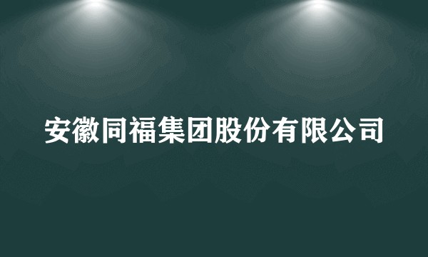 安徽同福集团股份有限公司