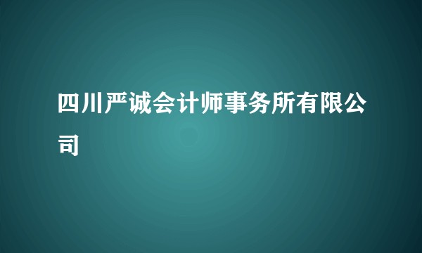 四川严诚会计师事务所有限公司
