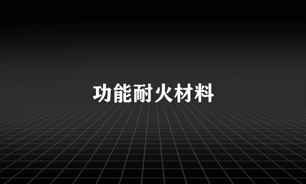 功能耐火材料