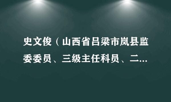 史文俊（山西省吕梁市岚县监委委员、三级主任科员、二级监察官）