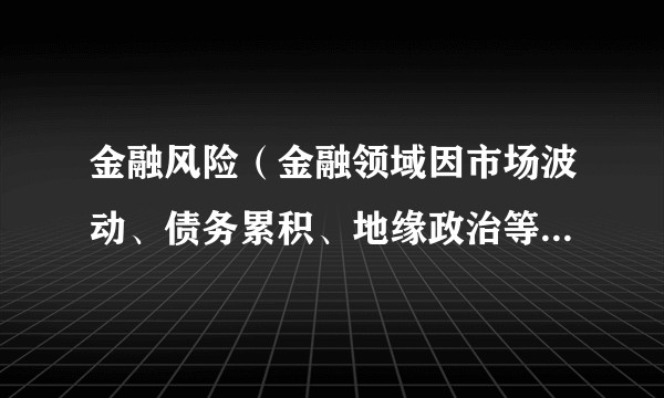 金融风险（金融领域因市场波动、债务累积、地缘政治等因素导致损失的可能性）