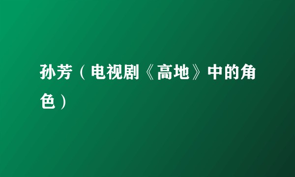 孙芳（电视剧《高地》中的角色）