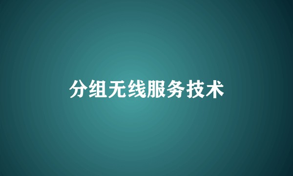 分组无线服务技术