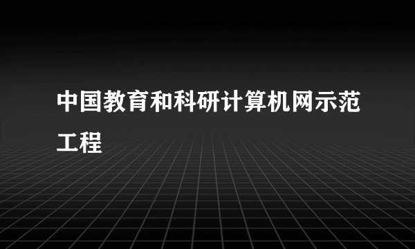 中国教育和科研计算机网示范工程