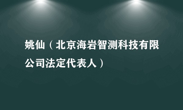 姚仙（北京海岩智测科技有限公司法定代表人）