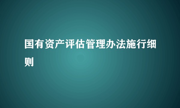 国有资产评估管理办法施行细则