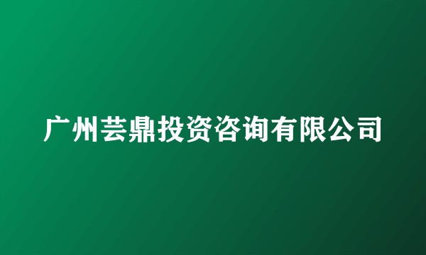 广州芸鼎投资咨询有限公司