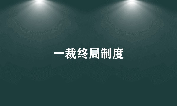 一裁终局制度