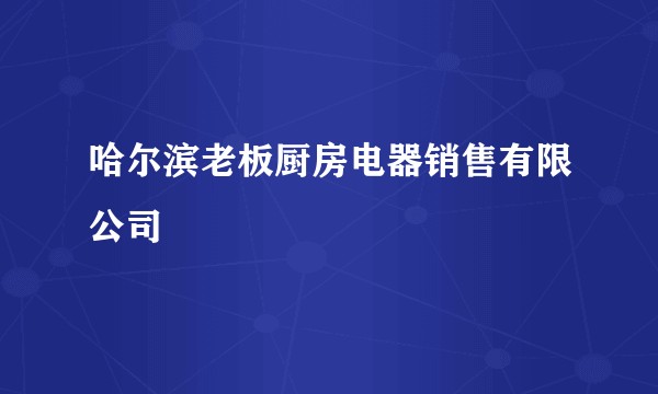 哈尔滨老板厨房电器销售有限公司
