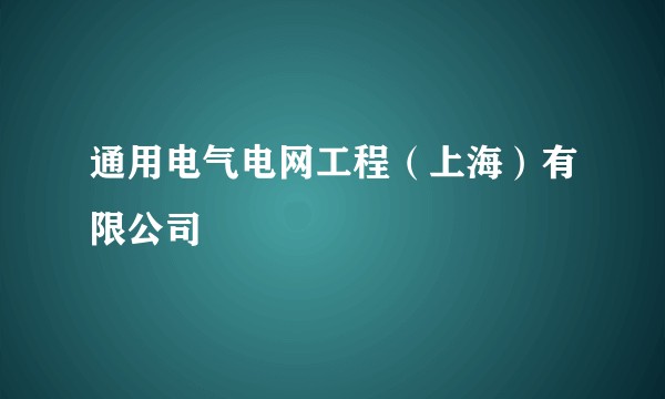 通用电气电网工程（上海）有限公司