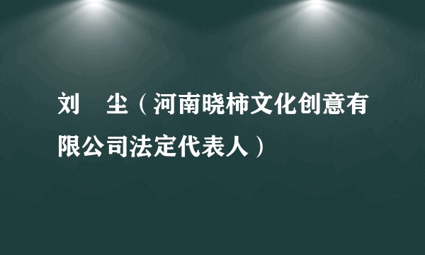 刘浥尘（河南晓柿文化创意有限公司法定代表人）