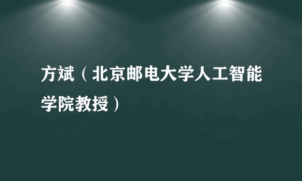 方斌（北京邮电大学人工智能学院教授）