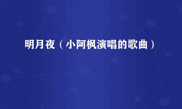 明月夜（小阿枫演唱的歌曲）
