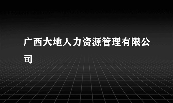 广西大地人力资源管理有限公司