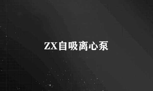 ZX自吸离心泵