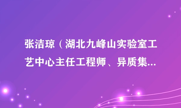 张洁琼（湖北九峰山实验室工艺中心主任工程师、异质集成键合工艺平台技术开发负责人）