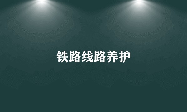 铁路线路养护