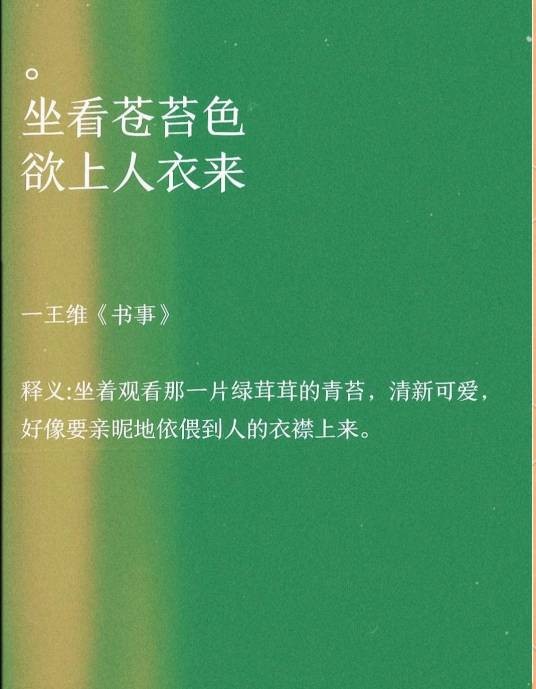 坐看苍苔色，欲上人衣来