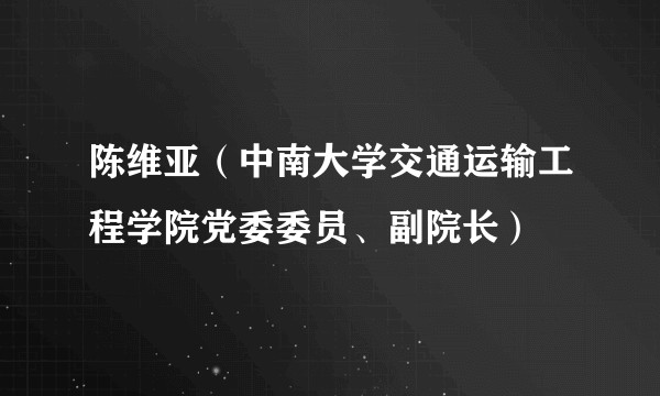 陈维亚（中南大学交通运输工程学院党委委员、副院长）
