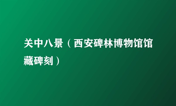 关中八景（西安碑林博物馆馆藏碑刻）