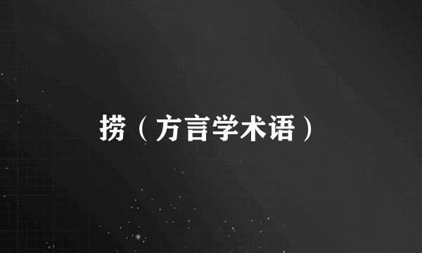捞（方言学术语）