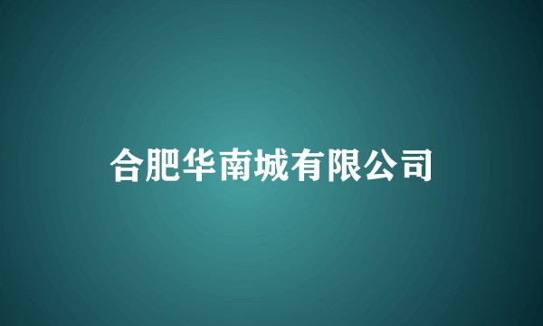 合肥华南城有限公司