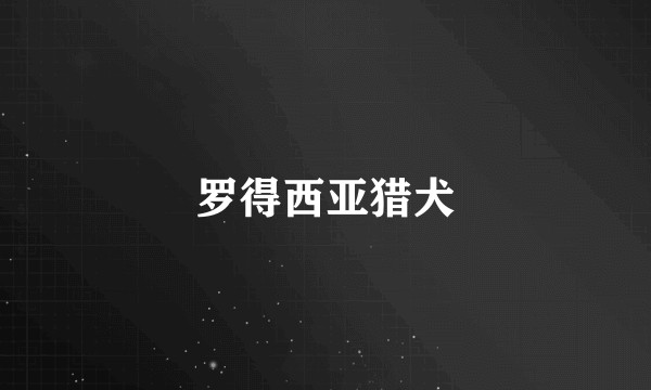 罗得西亚猎犬