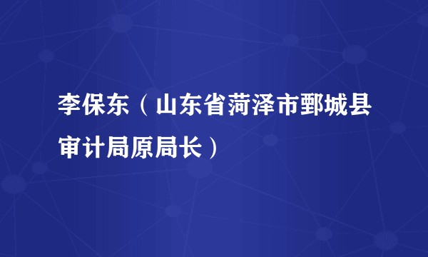 李保东（山东省菏泽市鄄城县审计局原局长）