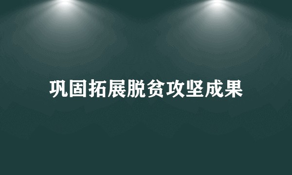 巩固拓展脱贫攻坚成果