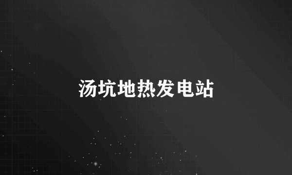 汤坑地热发电站