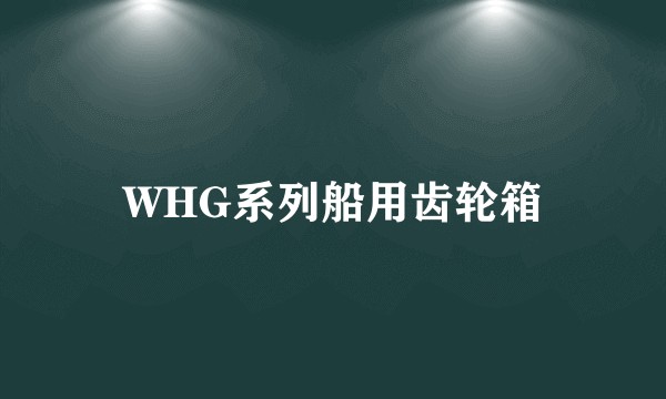 WHG系列船用齿轮箱